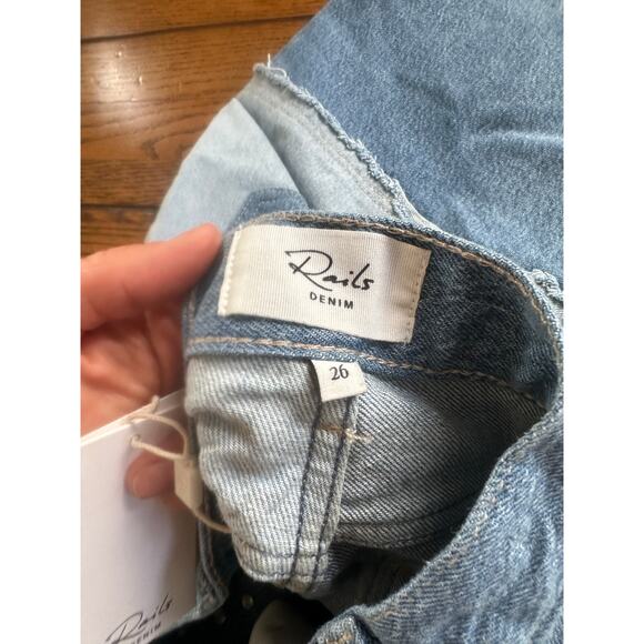 Rails Getty Crop Wide Leg Light Indigo Patchwork 26 NWOT - Picture 7 of 8